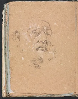 Verona Sketchbook: Male head (page 76), 1760. Creator: Francesco Lorenzi (Italian, 1723-1787)