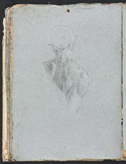 Verona Sketchbook: Male nude head and shoulders from behind (page 62), 1760. Creator