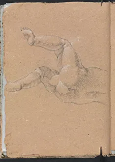 Black Chalk With White Heightening Prints: Verona Sketchbook: Putto (lower half of body) (page 24)