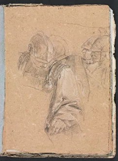 Black Chalk With White Heightening Prints: Verona Sketchbook: Soldiers (page 73)