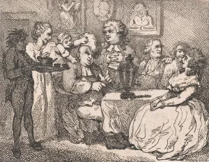 Rowlandson Prints: Veronica, a Breakfast Conversation (Picturesque Beauties of Boswell, Part the Firs