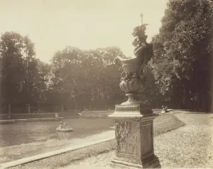 Teau Prints: Versailles, Grand Trianon, (Vase en Plomb par Le Lorrain), 1901. Creator: Eugene Atget