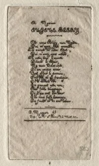 Verses to Eugene Blery, 1854. Creator: Charles Meryon (French, 1821-1868)