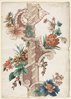 Vertical Decorative Floral Band, 1773. Creator: Giacomo Cavenezia (Italian)