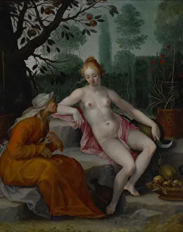 Vertumnus and Pomona, c. 1605. Artist: Bloemaert, Abraham (1566-1651) Vertumnus and Pomona, c. 1605. Artist: Bloemaert, Abraham (1566-1651)
