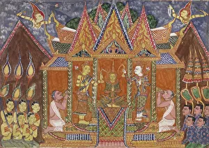 Thailand Southeast Asia Prints: Vessantara Jataka, Chapter 1, 1920-1940. Creator: Unknown