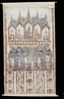 Thailand Southeast Asia Prints: Vessantara Jataka, Chapter 1: Indra grants the ten boons to Phusati