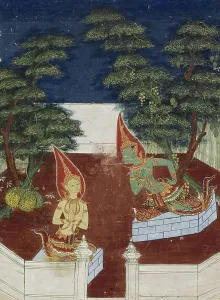 Thailand Southeast Asia Prints: Vessantara Jataka, Chapter 1 (Ten Boons), c1850-1870. Creator: Unknown