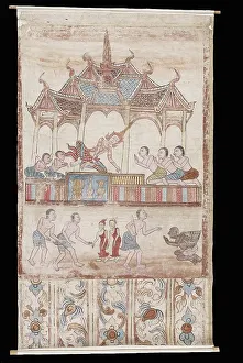 Thailand Southeast Asia Prints: Vessantara Jataka, Chapter 11: Jujaka and the Royal Children are Brought to King