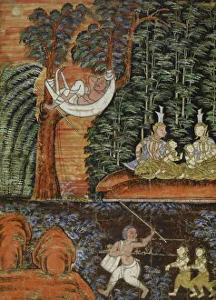 Divine Prints: Vessantara Jataka, Chapter 11: Jujaka Treats Jali and Kanha Poorly; While Jujaka
