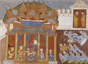 Thailand Southeast Asia Prints: Vessantara Jataka, Chapter 11 (Maharaja), c1920-1940. Creator: Unknown