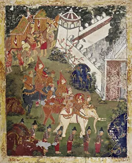 Thailand Southeast Asia Prints: Vessantara Jataka, Chapter 13 (The Return to the Captial), 1830-1860. Creator: Unknown