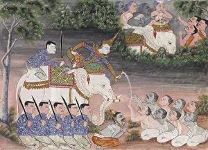 Thailand Southeast Asia Prints: Vessantara Jataka, Chapter 2 (Himavanta Forest), 1920-1940. Creator: Unknown