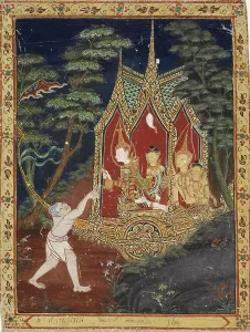 Thailand Southeast Asia Prints: Vessantara Jataka, Chapter 3 (The Gift), c1850-1870. Creator: Unknown