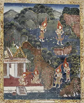 Thailand Southeast Asia Prints: Vessantara Jataka, Chapter 4 (The Forest Edge): Vessantara