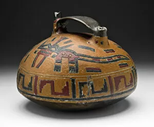 Paracas Collection: Vessel with Abstract Feline and Falcon-Head Spout, 650 / 150 B. C. Creator: Unknown