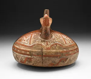 Vessel with Abstract Feline Mask and Bird-Head Spout, 650/150 B.C. Creator: Unknown Vessel with Abstract Feline Mask and Bird-Head Spout, 650/150 B.C. Creator: Unknown