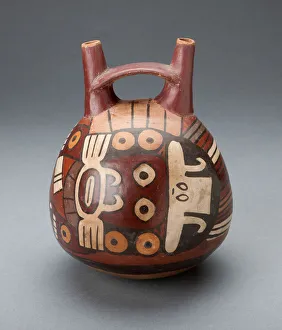 Vessel Depicting a Costumed Ritual Performer Wearing a Feline Mask, 180 B. C. / A. D. 500