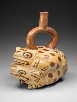 On Top Of Prints: Vessel Depicting Frogs Mating, 100 B. C. / A. D. 500. Creator: Unknown