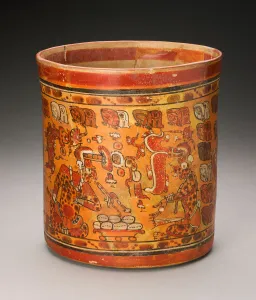 Maya Prints: Vessel Depicting K awiil (God K) and Itzamna Exchanging Gifts, A. D. 700 / 800