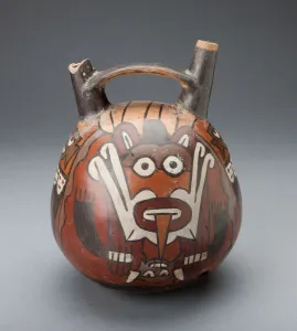 Nazca Prints: Vessel Depicting a Masked Ritual Performer, 180 B. C. / A. D. 500. Creator: Unknown