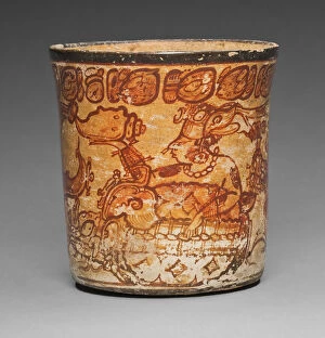 Ceramic And Pigment Collection: Vessel Depicting a Mythological Scene, A.D. 600 / 800. Creator: Unknown