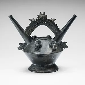 Double Prints: Vessel with Double-Horned Spouts, A. D. 1000 / 1470. Creator: Unknown