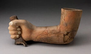 Cracked Collection: Vessel in the Form of an Arm, 100 B. C. / A. D. 500. Creator: Unknown