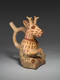 Andean Gallery: Vessel in the Form of a Deer Impersonator, 100 B.C. / A.D. 500. Creator: Unknown