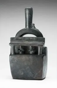 Vessel in the Form of Two Figures Seated Inside a Structure, A. D. 1200 / 1450