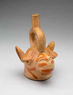 Andean Gallery: Vessel in the Form of the Head of a Llama, 100 B.C. / A.D. 500. Creator: Unknown