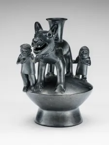 Blackware Prints: Vessel in the Form of a Llama and Attendant Figures, A. D. 1200 / 1450. Creator: Unknown