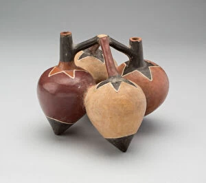 Capsicum Collection: Vessel in the Form of Lucuma Peppers, 180 B.C. / A.D. 500. Creator: Unknown