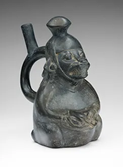 Vessel in the Form of a Masked Drummer, 100 B. C. / A. D. 500. Creator: Unknown
