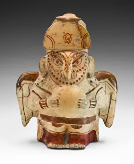 Impersonation Prints: Vessel in the Form of an Owl Impersonator, 100 B. C. / A. D. 500. Creator: Unknown