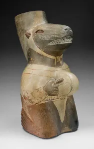 Impersonation Prints: Vessel in the Form of a Seal Impersonator Playing a Drum, 100 B. C. / A. D. 500