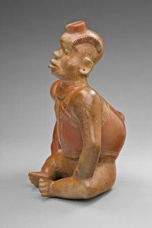 Colima Collection: Vessel in the Form of a Seated Hunchback, 100 B.C. / A.D. 250. Creator: Unknown