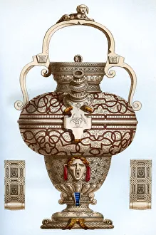 Franz Kellerhoven Prints: Vessel of Henri II ware, 16th century, (1870). Artist: Franz Kellerhoven