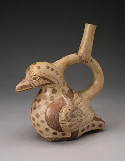 Mochica Prints: Vessel in the Shape of a Bird, 100 B. C. / A. D. 500. Creator: Unknown