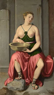 Virgins Gallery: The Vestal Virgin Tuccia, ca 1555. Artist: Moroni, Giovan Battista (1520 / 25-1578)