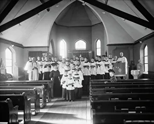 William H Prints: Vested choir, St. Mary's Mission
