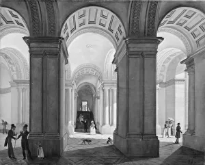 Vestibule Prints: The Vestibule of Christiansborg Palace, 1829. Creator: Ditlev Martens