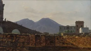 Vesuvius Prints: Vesuvius Seen from St January Bridge, Naples. Creator: Gustaf Soderberg