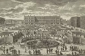 Andre Lenotre Gallery: Veue du chasteau de Versailles (View of Versailles, garden facade), 1680s