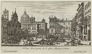 Silvestre Israel Prints: Veuë d'une partie de la place Navonne a Rome, 1640-1660. Creator: Israel Silvestre