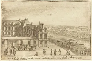 Silvestre Israel Prints: Veue de la Maison de Monsieur de Bretonuillerdans l'Isle Nostre Dame
