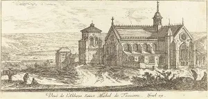 Silvestre Israel Prints: Veue de l'Abbaye Sainct Michel de Tonnerre, 1650. Creator: Israel Silvestre