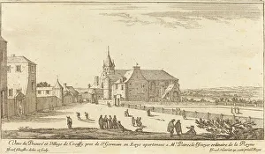 Silvestre Israel Prints: Veue de Prieure et Village de Croissy, 1650. Creator: Israel Silvestre