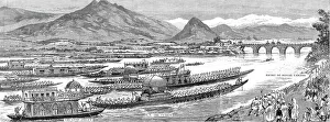 Viceroy Prints: The Viceroy's Tour in Kashmir - The Procession of Boats with His Excellency