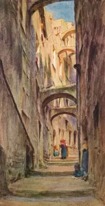 Artist In The Riviera Prints: Vicolo della Providenza, San Remo, c1910, (1912). Artist: Walter Frederick Roofe Tyndale